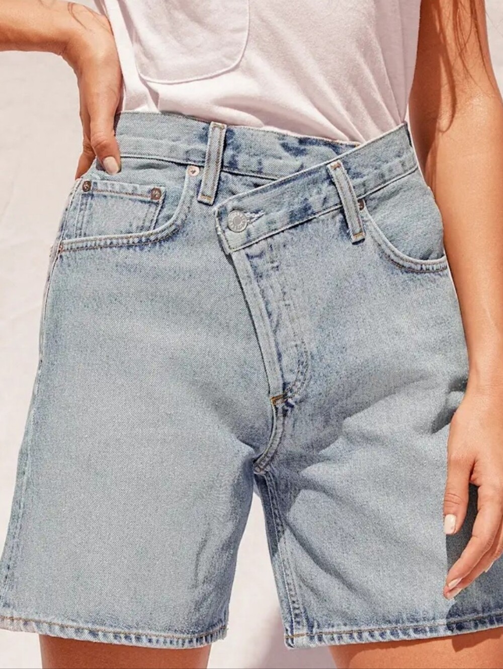 Agolde Criss Cross High Rise Denim Short